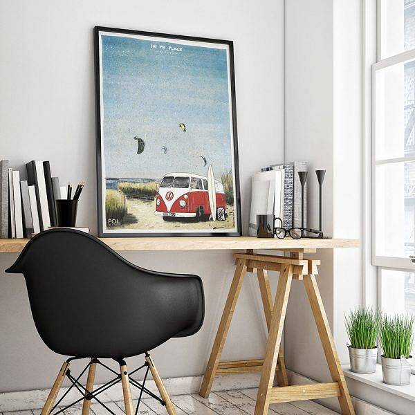 Biuro i plakat kitesurfing